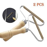 2PCS Portable Lint Remover，Clothes Woollen Sweater Clean Tool，Clothes Cleaning Fuzz Shaver/Multi-Fabric Sweater Comb with Steel net，Portable Wood Pet Hair Hairball Quick Epilator