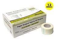 AD Surgical | Paper Surgical Tape (1" x 10 yds) | 12 Rolls | Easy Tear, Multi-Purpose, Pain Free Removal