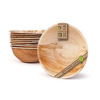 Naturally Chic Palm Leaf Compostable Bowls - 6 Inch Round Biodegradable Disposable Small Dinnerware Bulk Set - Eco Friendly - Bowls for Weddings, Parties, BBQs, Events (25 Pack)