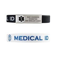 Divoti Deep Custom Laser Engraved Silicone Sport Medical Alert ID Bracelet- Lightweight/Simple/Easy/Comfortable-Black w/Free Engraving -BW -7.5"