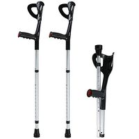 One Pair Walking Forearm Crutches for Adults, High Density Sturdy Aluminum, 10 Adjustable Foldable Lightweight Ergonomic Handle with Comfy Grip