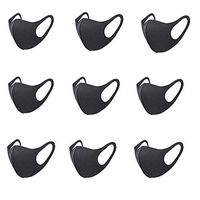 9 Pieces Fashion Protective Face Masks, Unisex Black Dust Cotton Mouth Masks, Washable, Reusable Masks