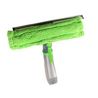 RSLG 3 in 1 Window Cleaner Spray Bottle Wiper Squeegee Microfibre Cloth Pad Kit (Green)