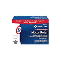 Member's Mark Mucus Relief Maximum Strength Guaifenesin 1200mg, 56 Tablets