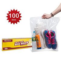 { 100 Count } Large Zip & Lock Bags, Big Food Storage Bags, 16"x18" Clear 100 Count