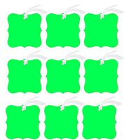 24Pack Elegant Blank Contoured Frame Decorative Chrismas Holiday Wedding Birthday Gift Tags (Lime Green)