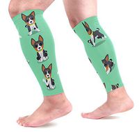 AHOMY Sports Calf Compression Sleeves Cute Cartoon Dog Leg Compression Socks for Men and Women
