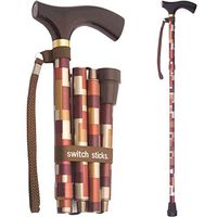 Switch Sticks Aluminum Adjustable Folding Cane and Walking Stick collapses and adjusts from 32 to 37 inches, Maple