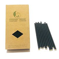 Deep Black Night Color Drinking Straws, 7.75'' Solid Black Paper Straws, Plain Negro Pajitas Disposables Paper Straw for BBQ Drinking Decor 100pcs