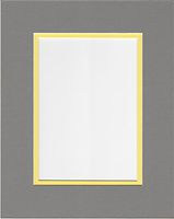 Pack of 5 11x14 Ocean Grey and Yellow Double Picture Mats Cut for 8.5x11 Pictures