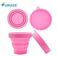 Furuize Menstrual Sterilizing Cup Collapsible Silicone Cup Flexible to Clean Menstrual Cup Recyclable Camping Foldable Sterilizer Cup