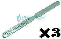 3 Pcs Superior Instruments Foot Nail File 4 Sided 6" Stainless Steel Instruments