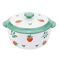 Bowl Ceramic Instant Noodle Folk culture bowl Household Double-faced Folk culture bowl With Lid Student Ceramic Folk culture bowl Cooking & Dining (Color : Pink, Size : 18 14 11.5cm) Household tab