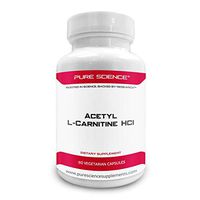 Pure Science Acetyl L-Carnitine HCI 525mg - Great for Mesomorph Body Type, Immunity, Detox & Brain Support – 60 Vegetarian Capsules of Acetyl L-Carnitine Powder