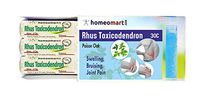 Homeopathy Rhus Toxicodendron 30c Pills for Swelling, Bruising, Joint Pain. Pack of 3,in sterile Glass vials