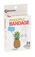 BioSwiss Novelty Bandages Self-Adhesive Funny First Aid, Novelty Gag Gift (24pc) (Pineapple)