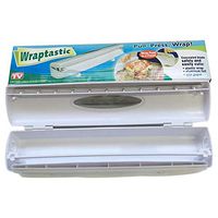 Plastic Wrap Cutter,Food Freshness Dispenser Preservative Film,Reusable Dispenser with Slide Cutter,Stainless Steel Slide Cutter,Removable Fixed Suction Cup