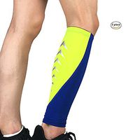Compression Calf Sleeve Shin Support Brace Leg Compression Socks for Men Women Shin Splint,Sports,Running,Cycling,Nurses,1 Pair (Blue +Light Green, M)