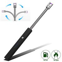 Elite Brands USA Electric Arc Long Flexible Neck USB Rechargeable Windproof Flameless Lighter, Ideal for Fireplace Candle Kitchen Grills Stove Barbeque Lanterns, Long Plasma Beam Lighter (Black)