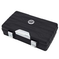 Portable Cigar Humidor with Hygrometer and humidifier Hold up to 10 Cigars