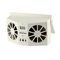 Ivory Solar Powered Dual Fan Car Front Rear Window Air Vent Cool Cooler Fan Windshield Fan Car Radiator