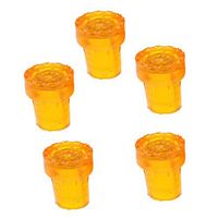 KOOBOOK 5Pcs Durable Anti-Slip Rubber Cane Replacement Tip Self Standing Walking Stick Tips Walking Stick End Crutch Feet 19mm Orange