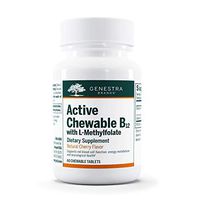 Genestra Brands - Active Chewable B12 with L-Methylfolate - Chewable Folate Supplement - 60 Chewable Tablets - Natural Cherry Flavor