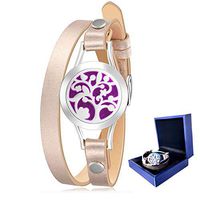 Coolnut Oil Diffuser Bracelet for Women and Girls, Aromatherapy Bracelets with Gorgeous Jewelry Box,Best Gift for Loved One(Tree of Life)