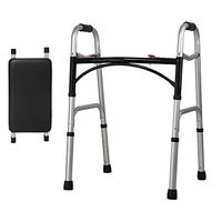 Muzyo Walkers for Seniors Drive Medical Heavy Duty Travel Folding Rollator Walker Detachable Bariatric Lightweight Portable Seniors Supports Push Seat （No Wheel）