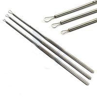 Set of 3 Medical Ear Cleaner Loop Ear Wax Remover Tools Ear Pick Curette ENT New