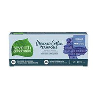 Seventh Generation Tampons, Non-Applicator, Organic Cotton, Regular Absorbency, 20 count, 12 Pack (Packaging May Vary)
