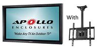 Apollo Outdoor TV Enclosure for 46-50" LED/LCD Televisions with Weatherproof Adjustable Height Ceiling Mount in Black