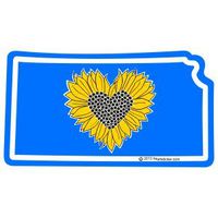 Heart in Kansas Sticker | KS State Shaped Label | Apply to Mug Phone Laptop Water Bottle Decal Cooler Bumper | Jayhawk KU Kstate sunflower flatland city chiefs royals 975