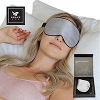 100% Silk Hypoallergenic Sleep Mask with Compact Travel Pouch and Gift Box by Brave Era (Sharkskin Gray)