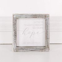 5" X 5" X 1.5" Wood Framed Sign (Where Flowers Bloom So Does.), White/Grey– 30152