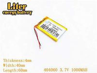 3.7V 1000mAh 404060 Lithium Polymer Ion Rechargeable Battery Lithium Polymer Li-Po Battery for MP4 GPS MP3 Bluetooth Stereo DIY Gift