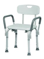 PMI302 - Professional Medical Imports (pmi) Bath Bench with Back and Arms 16 W x 13 D Seat Dimension