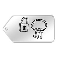 Azeeda 10 x Large 'Lock & Keys' Clear Gift Tags (TG00075396)
