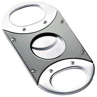 Visol VCUT31 "Balboa" 2-Tone Guillotine Stainless Steel Cigar Cutter, Gray