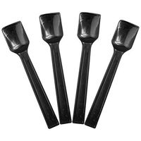 [3,000 Count] Black Plastic Gelato Tasting Spoons 4 Inch Mini Disposable Shovel Spoons for Sampling Yummy Desserts, Foods & Ice Cream - Frozen Dessert Supplies