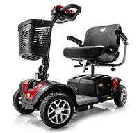 BUZZAROUND Ex Extreme 4-Wheel Heavy Duty Long Range Travel Scooter, Red, 18-Inch Seat