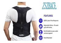Posture Corrector Support Brace for Men and Women, Adjustable Back Posture Corrector, Improve Bad Posture, Shoulder Alignment, Back Pain Relief (L: Waist Length fits 32.3-36.2", Black)