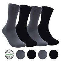 Diabetic Bamboo Socks Physician's Choice - Half Calf, Seamless Toe, High Circulation for Diabetes, Varicose Veins, Maternity Pregnancy Crew Socks for Men&Women (4 Pack) - Made in Turkey
