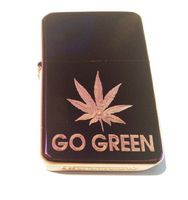 Vector KGM Thunderbird Custom Lighter - POT Weed Marijuana Ganja Leaf Go Green Logo Hi Polish Sparkle Purple Chrome Rare!