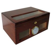 Cuban Crafters Rosewood Bravo Dos Glass Top Humidor with Windows 120 Count