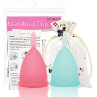 SPEQUIX 2 PCS Women's Feminine Hygiene Cup Blue and Red Size S or L with Free Beautiful Bag (L)