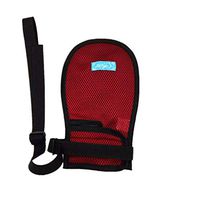 XIHAA Finger Control Mitts, Hand Infection Protectors Padded Mitts,Safety Universal Prevent Finger Harm Fixed Gloves for Medical Restraints Patient,Red,L