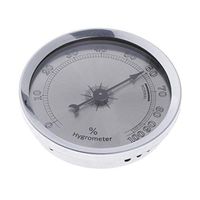 LoveinDIY Analog Hygrometer, 2-Inch Round Glass Analog Hygrometer for Cigar Case Humidors, Silver