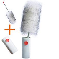 Lambswool Duster with Storage Bucket, Natural Feather Duster for Cleaning Screen, Funiture, Ceiling Fans, Blinds, Cobweb, Radiator Window, Home, Office, Car TV & Home Furniture, Bookshelves