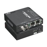 Black Box Hardened Media Converter Switch, 10-/100-Mbps Copper to 100-Mbps Fiber, Multimode, 48-VDC, ST